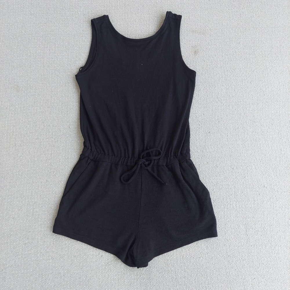 Gap Womens Black Sleeveless Jersey Knit Drawstring Waist‎ Romper Small